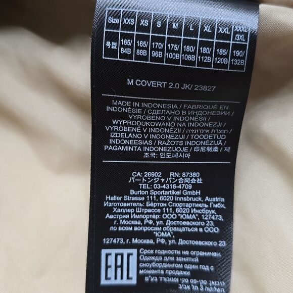 1238 NWT Men's Burton Covert 2.0 2L Jacket Various Sizes - Picture 5 of 10